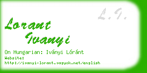 lorant ivanyi business card